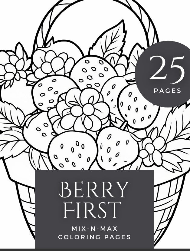 Coloring Book Bundle - Berries, Bookstore, Flowers, Folk Art, Boho